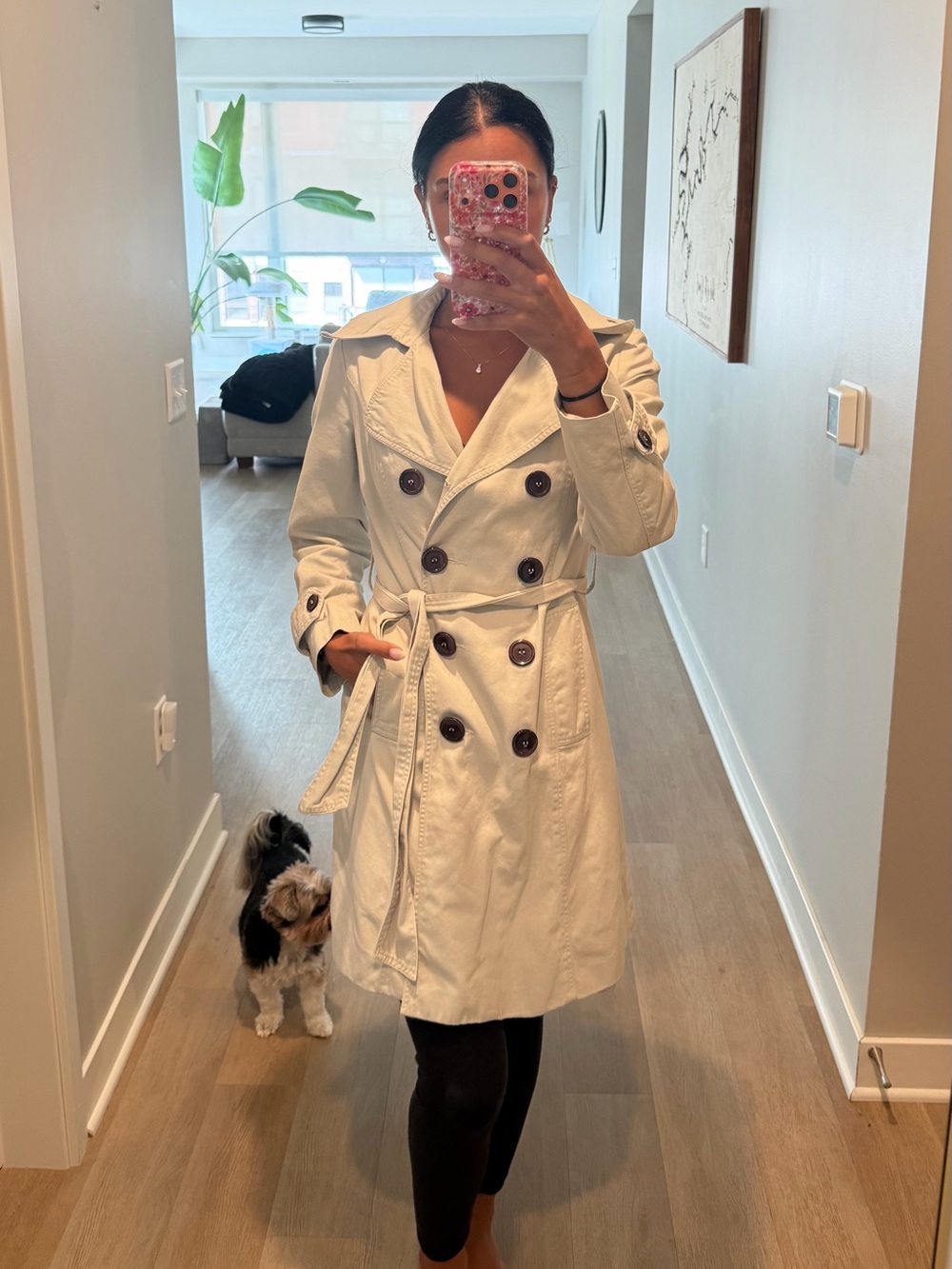 Zara Double-Breasted Trench Coat - Cream